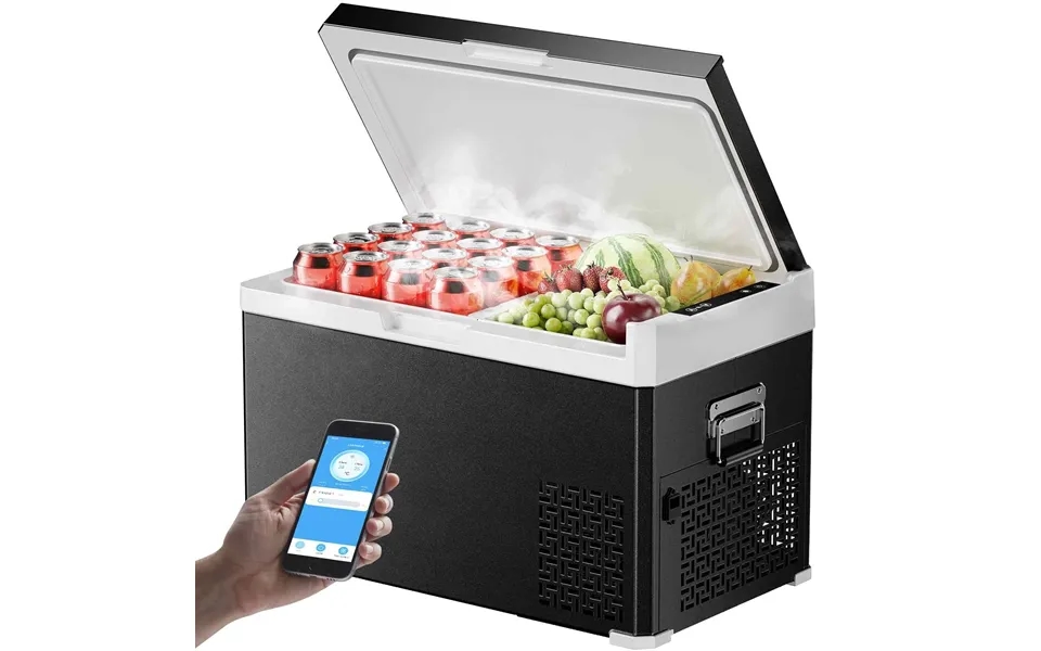 Kroak 30l 40l Car Refrigerator 12v 24v Dc Portable Freezer With Ac110-240v Adapter Dual Zone Cool Box Compressor For Cam