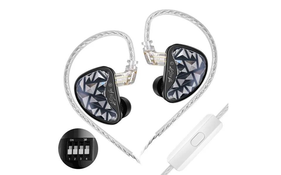Kz As24 Pro Hifi Earphone In-ear Monitor Earbuds 24 Balanced Armature Drivers 4-level Tuning Switch Dlp 3d Printing Tech