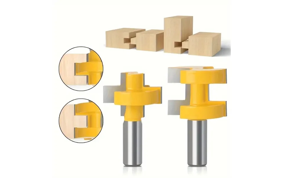 Lavie 2pcs 1 2 Inch Shank Tongue And Groove Joint Set Carbide Tipped Router Bits For Board Tabletops Panels Joinery