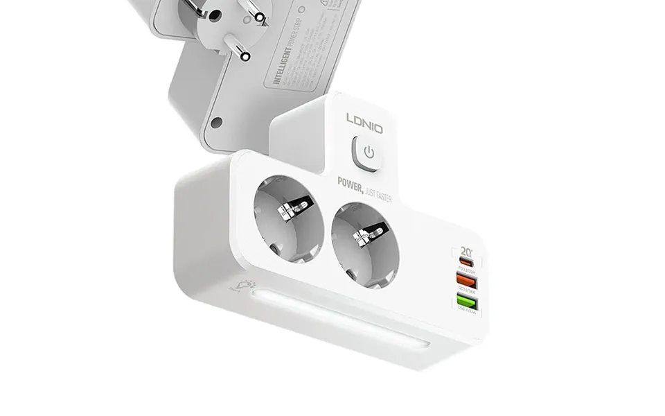 Ldnio Se2337 20w 5-port Usb Pd Charger With 2 Eu Outputs 2usb-a Usb-c Pd Qc3