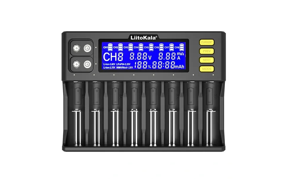 Liitokala Lii-s8 8 Slots Lcd Display Battery Charger For Li-ion Imr Icr Lifepo4 Ni-mh Cd Aa Aaa C 18650 21700 26650 183