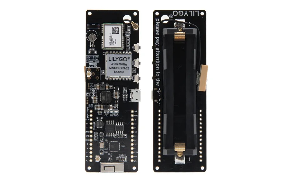 Lilygo T-beam Neom8n Ipex Esp32 Lora Wifi Wireless Bluetooth Module 18650 Battery Holder