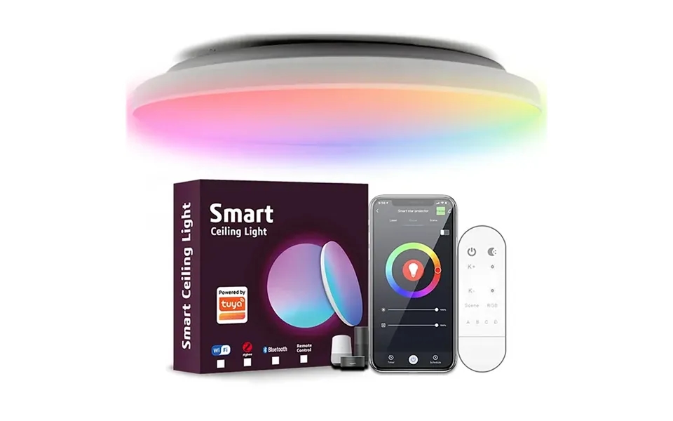 Lixincorda 24w 30cm Smart Rgbcw Led Ceiling Light Works With Tuya Wifi App Voice Control Led Ceiling Light Dimmable Musi