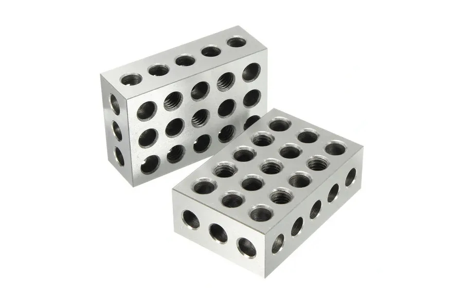 Machifit 2pcs 25x50x75mm Block 23 Hole Parallel Pad Clamping Block Lathe Tool Accuracy 0