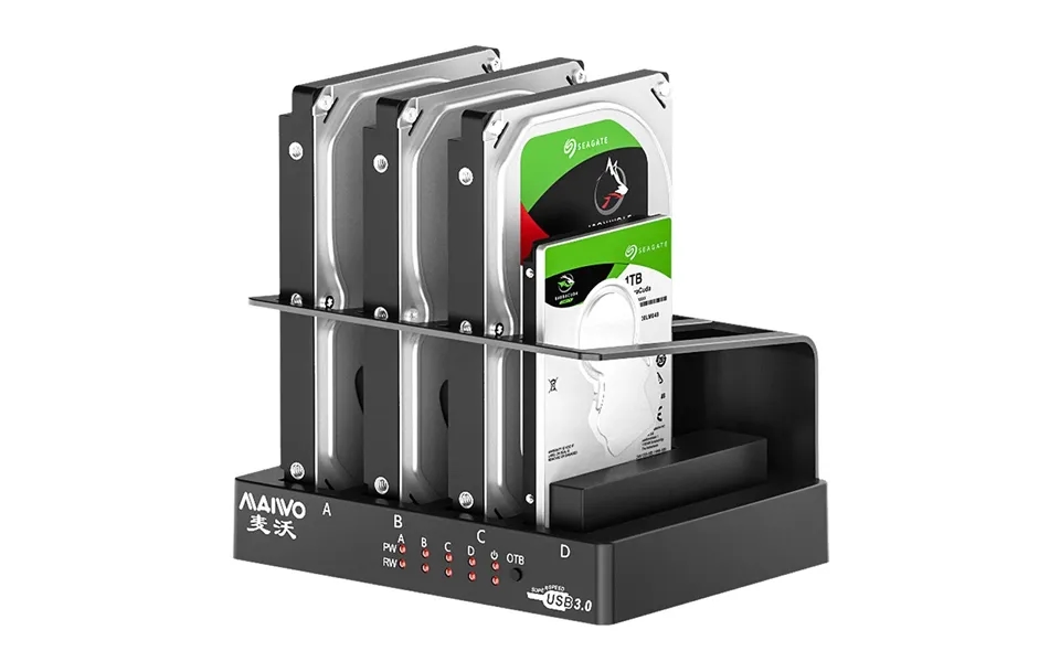 Maiwo Usb 3.0 External Hard Drive For Pc 4 Bay 2.5 Inch 3.5 Inch Enclosure Multi-bay Hdd Sdd Docking Station Hard Drive