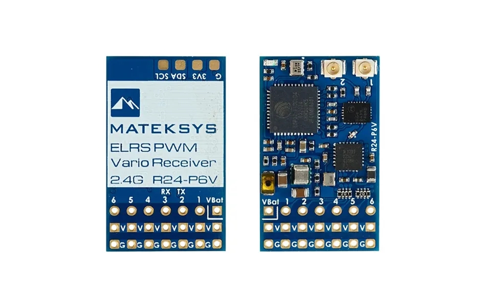 Mateksys R24-p6v Expresslrs Elrs 2.4ghz 6ch Pwm Vario Receiver Dual Antenna For Rc Drone Airplane
