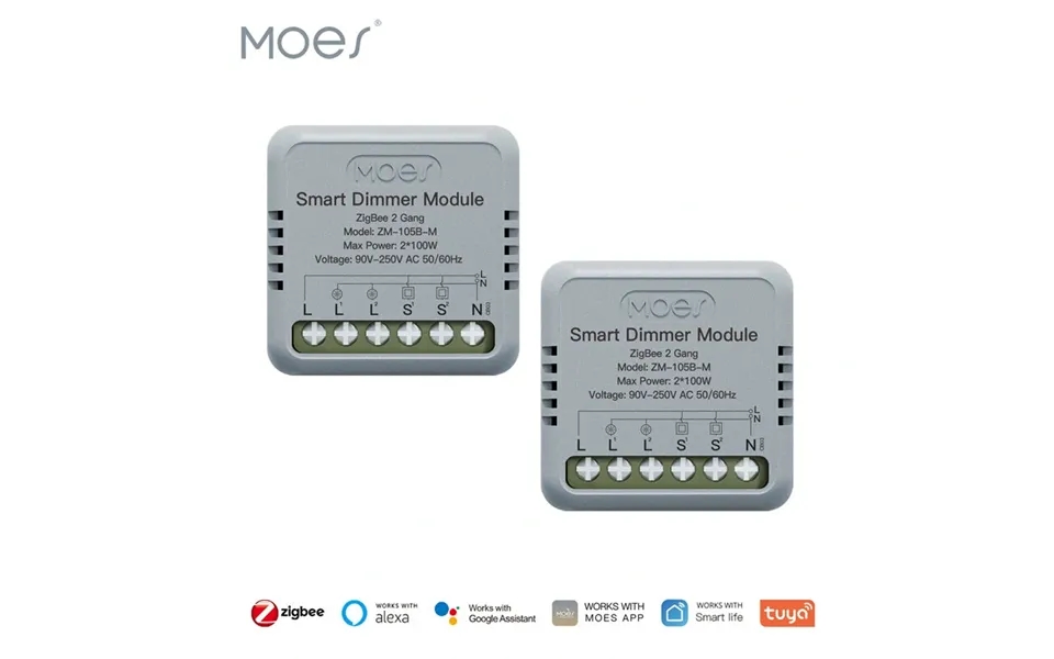 Moeshouse Tuya Smart Zigbe Dimmer Module Light Switch 1 2 Gang Timing Function Voice App Remote Control Work With Alexa