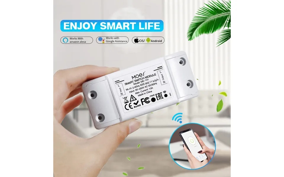 Mouehouse Wi-fi Smart Light Switch Timer Smart Life App Wireless Remote Control Works With Alexa Google Home