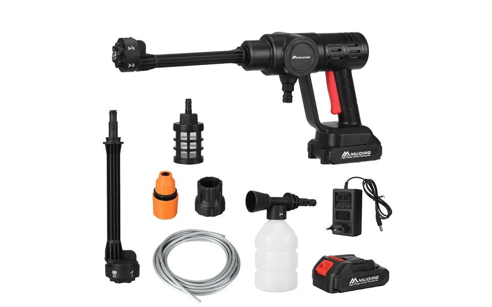 Mudiro Cordless High Pressure Washer 60bar 870psi 500w Spray Car Washer Cleaner Machine 6 In 1 Water Sprayer Ew-s05 21v