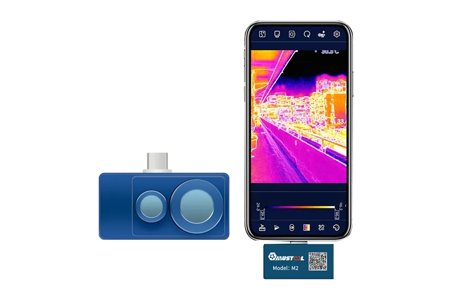 Mustool M2 Thermal Camera 256 X 192 Ir High Resolution With Visual Camera For Android 25hz Refresh Rate - Dual-lens Ther