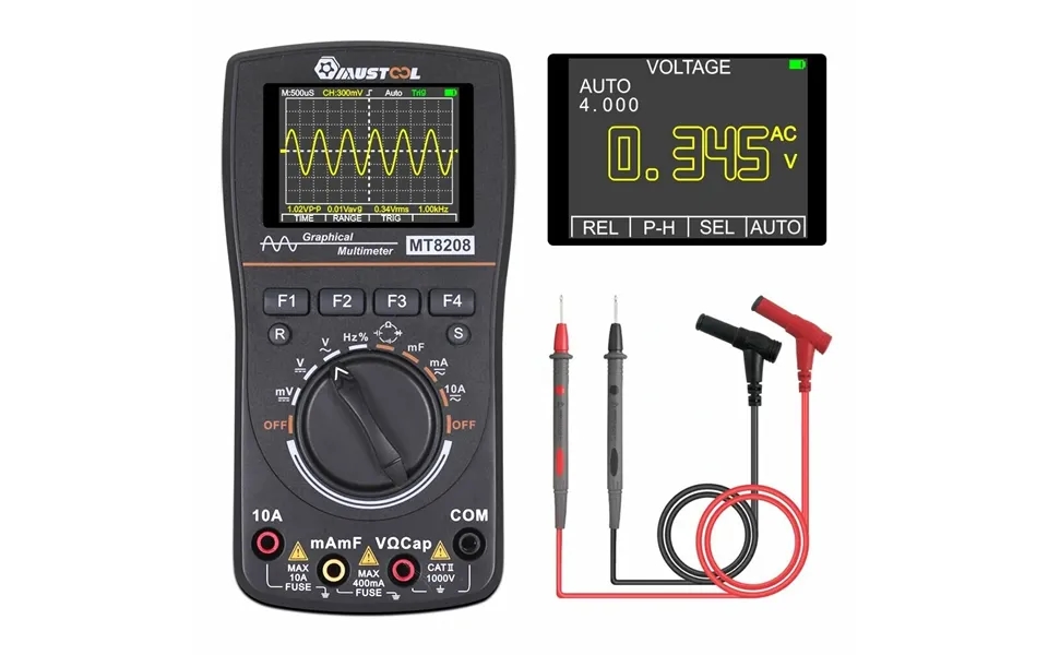 Mustool Mt8208 Intelligent Graphical Digital Oscilloscope Multimeter 2 In 1 With 2