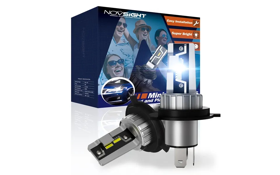 Novsight N57 2pcs Car Headlight Led Bulbs Kit 6500k Headlamp Ip68 Waterproof Led Headlamp White Light