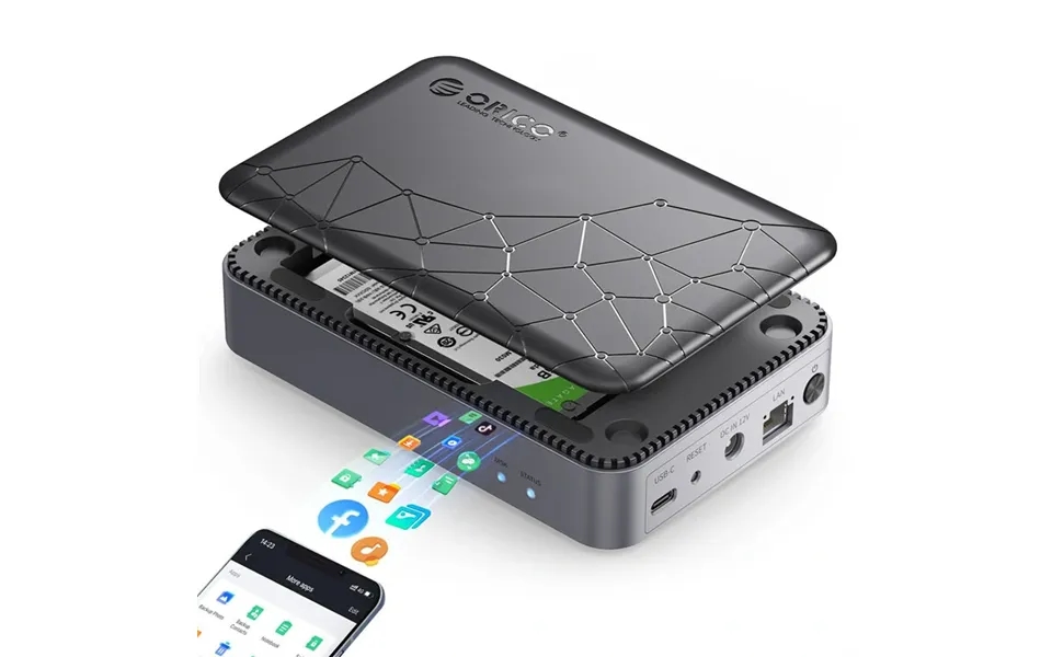 Orico Cd2510 2.5'' Sata Hdd Sdd Nas Storage Networkable Enclosure Private Cloud Dlna Protocol Magnetic Lid Hard Drive En