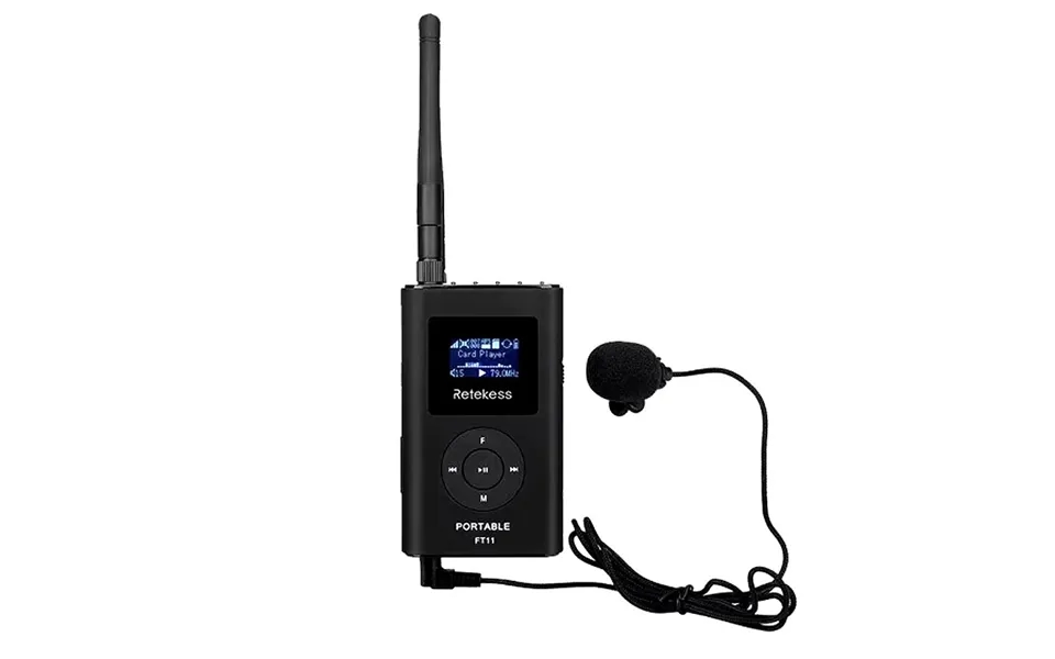 Retekes Ft11 Fm Transmitter Microphones Wireless Mic Transmitter For Church Tour Guide Meeting Support Aux Tf Card