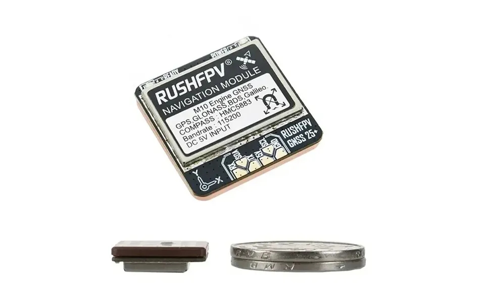 Rushfpv Gnss Pro Ubx Nmea M10 Dual Protocol Gps Module Built-in Ceramic Antenna 5883 Compass For Rc Airplane Car Fpv Rac