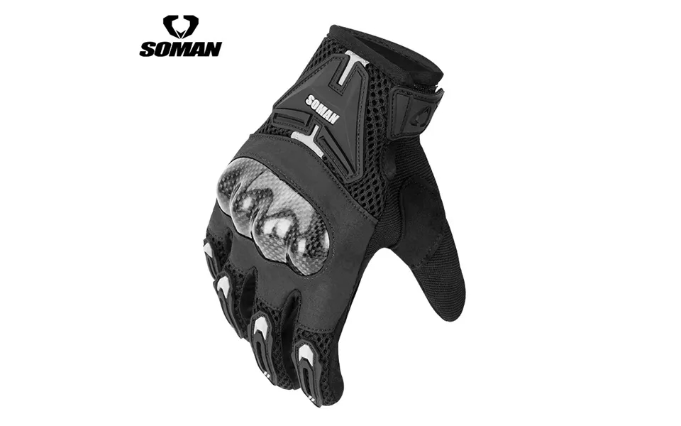 Soman Motorcycle Gloves Carbon Fiber Leather Moto Riding Gloves Men Motorbike Protective Gears Motocross