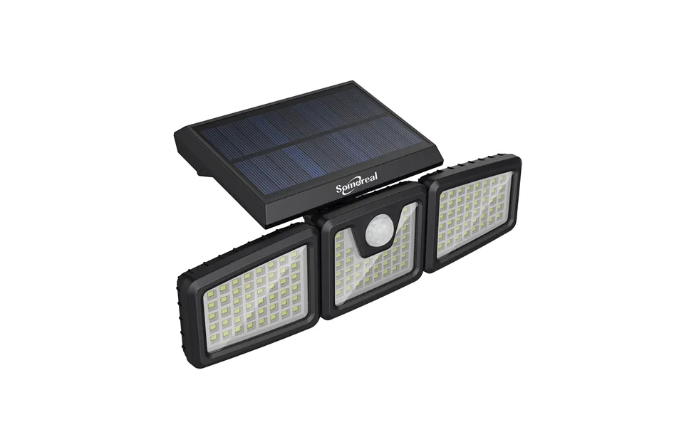 Somoreal Sm-olt9 Rotatable 3 Heads Adjustable Waterproof 120â Pir Sensor Solar Flood Light 3000k Warm Light