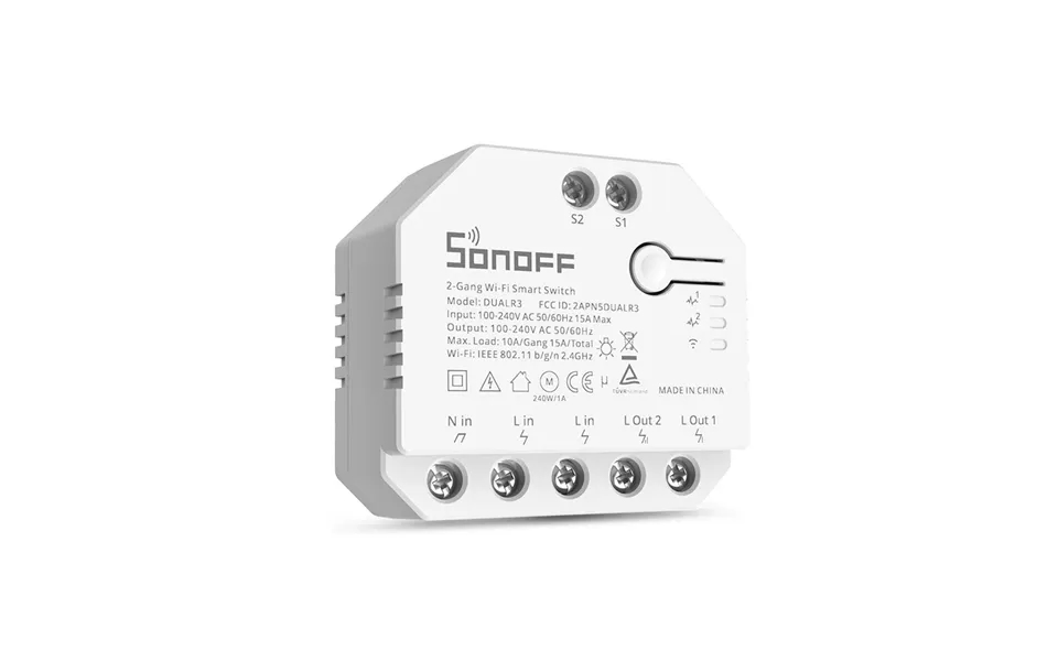 Sonoff Dualr3 Dual Relay Module Wifi Diy Mini Switch Two Way Power Metering 2 Gang Way Switch Timing Smart Home Work Wi