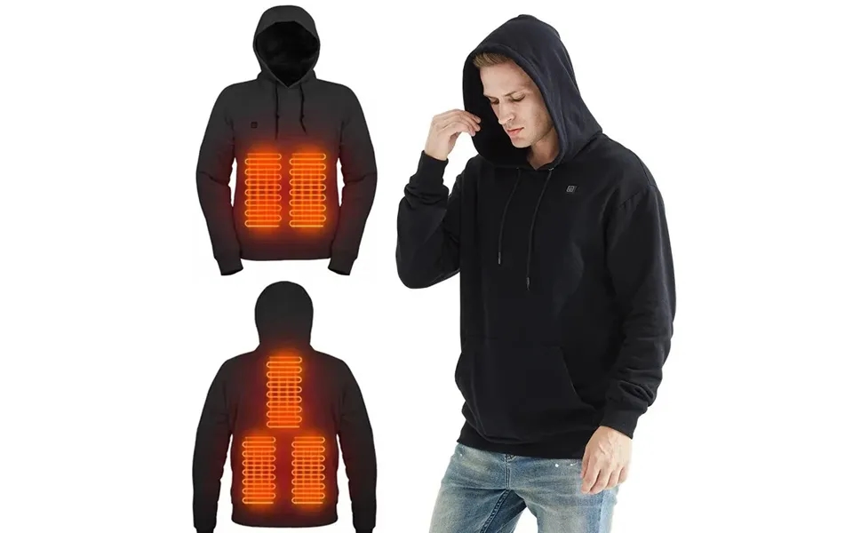 Tengoo Hs05b Smart Heated Sweatshirt 5 Heating Areas Quick Heating Usb Rechargeable Washable Safety Fashion Oversize Jac