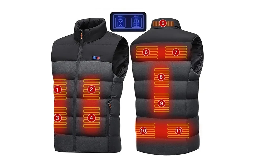 Tengoo Hv-11 Unisex 11heating Area Vest 3-gears Heated Jackets Usb Electric Thermal Clothing Winter Warm Vest Outdoor He