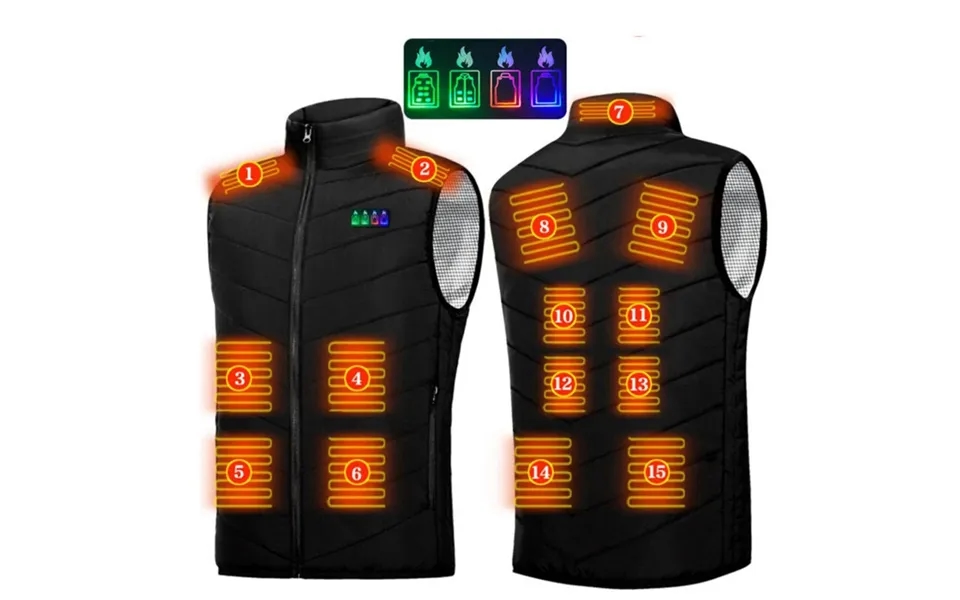Tengoo Hv-15 Heating Vest 15 Areas Heated Usb Electric Thermal Clothing Winter Warm Vest Outdoor Heat Coat