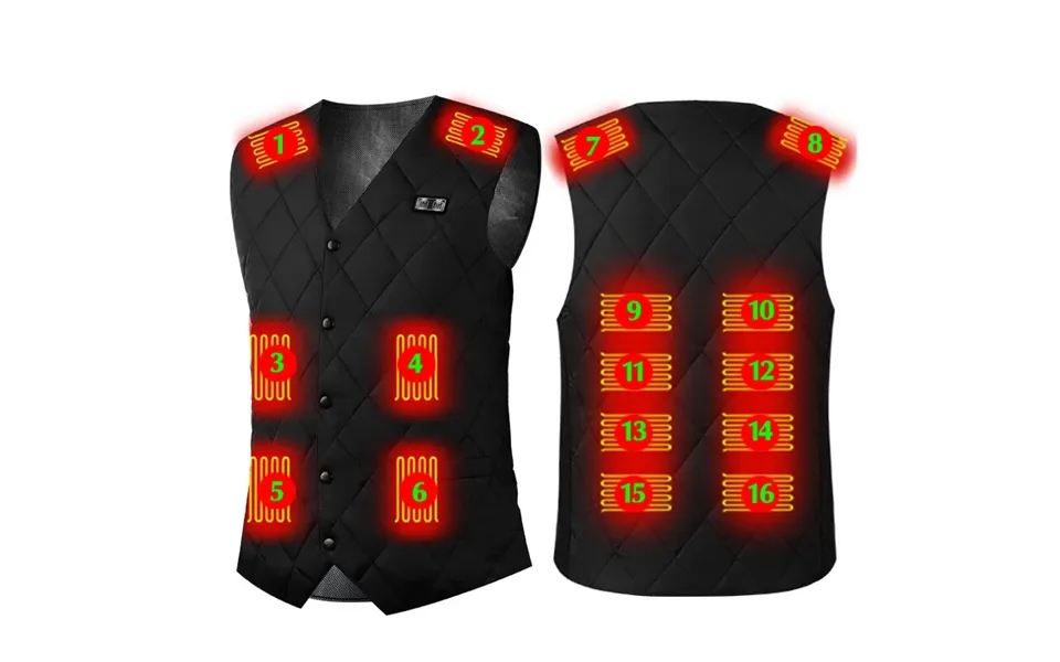 Tengoo Hv-16a Heating Vest 16 Heated Zones Trible Gears Temperature Level Control Thermal Winter Usb Electric Heating Ja