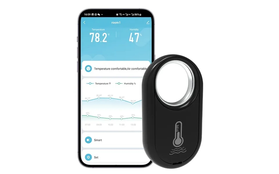 Tuya Zigbe Hanging Temperature Humidity Sensor Removeable Smart Life Thermometer Detector Voice Control With Alexa Googl