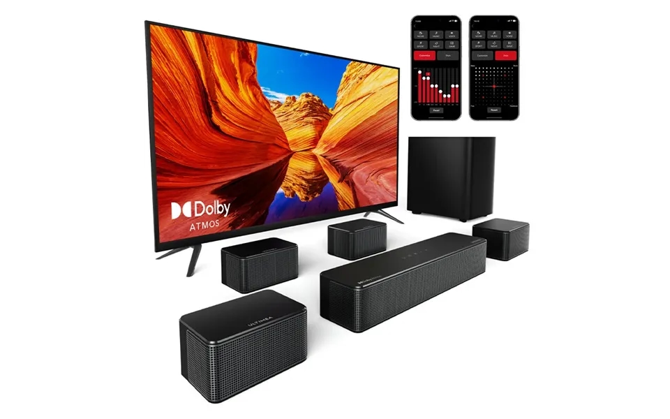 Ultimea Poseidon D80 460w 7.1ch Soundbar Bluetooth Soundbar 4 Wired Surround Speakers 6