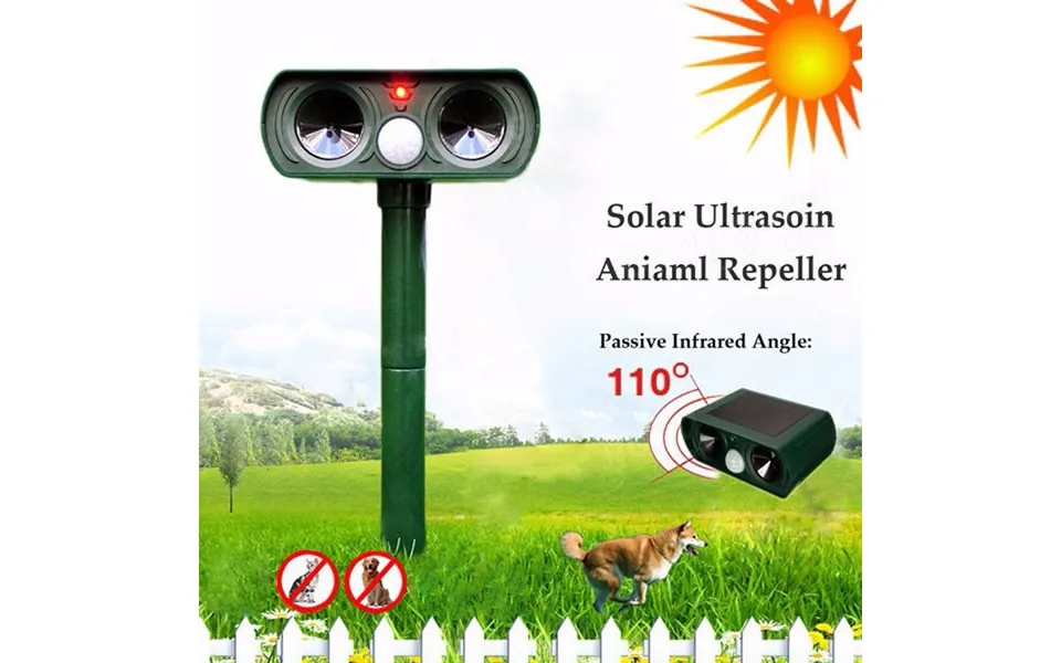 Ultrasonic Solar Power Pest Animal Repeller Repellent Cat Dog Bird Mouse Fox