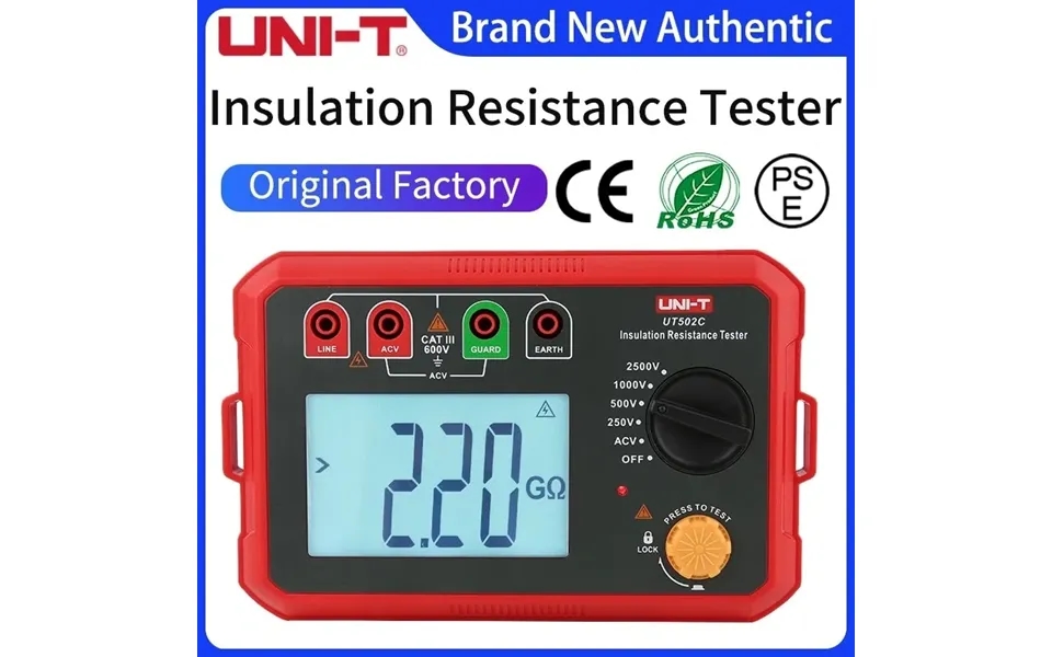 Uni-t Digital Megohmmeter Ut502c 2500v Insulation Resistance Tester Ommeter Megometer Ground Meter Backlight Auto Range