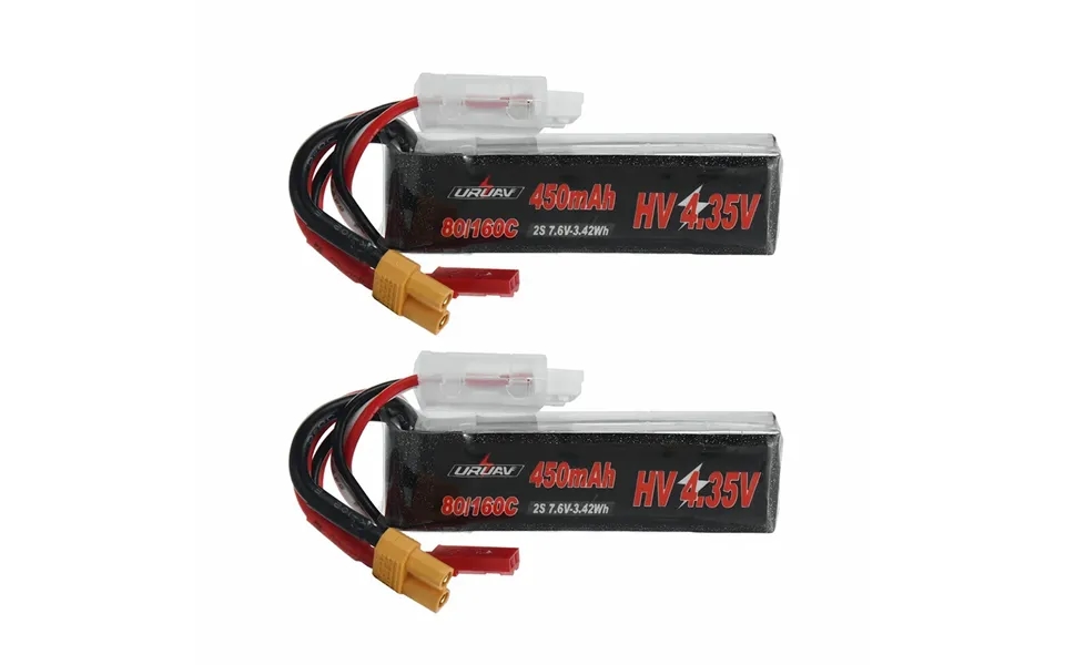 Uruav Power 7.6v 450mah 80c 160c 2s Hv Lipo Battery Xt30 Plug For Happymodel Mobula8 Sub250 Nanofly20 Iflight Cinebee Wh