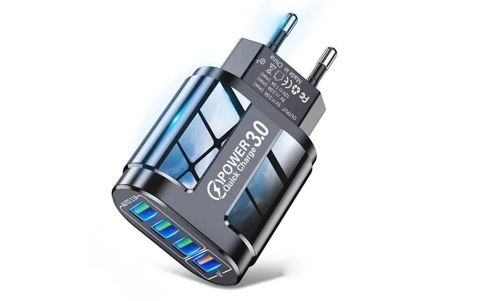 Uslion 48w 4 Usb Ports Qc 3.0 Fast Charger Wall Travel Charging Eu Plug Us Plug Adapter For Iphone 14 14 Plus 14 Pro Max