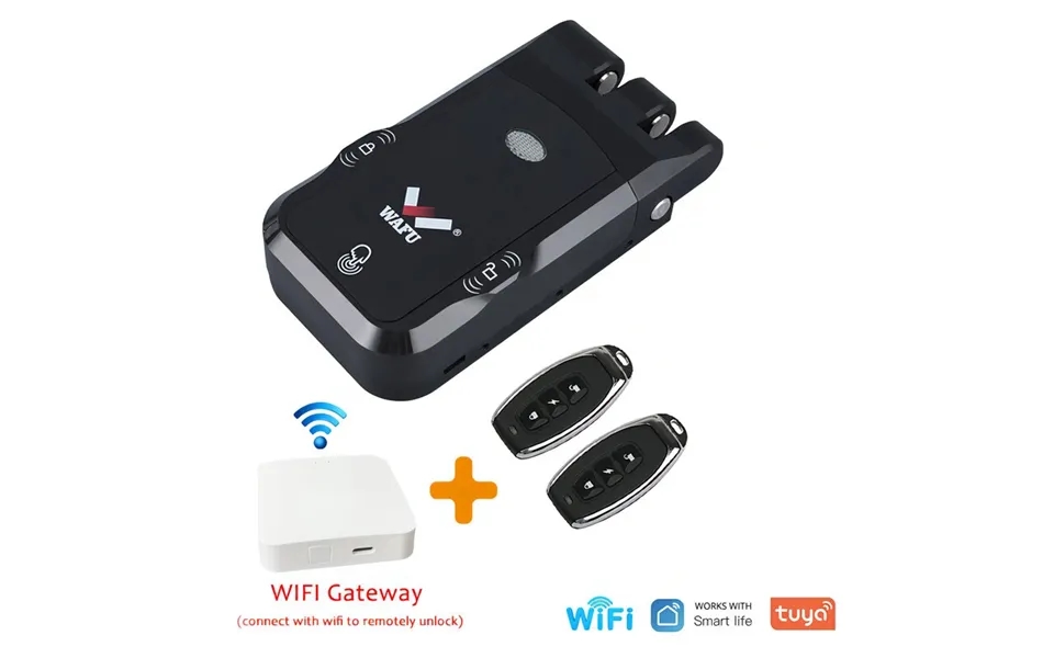 Wafu 026 Home Invisible Remote Control Security Door Lock Graffiti Smart Electronic Lock No Hole Design Dual System Dual