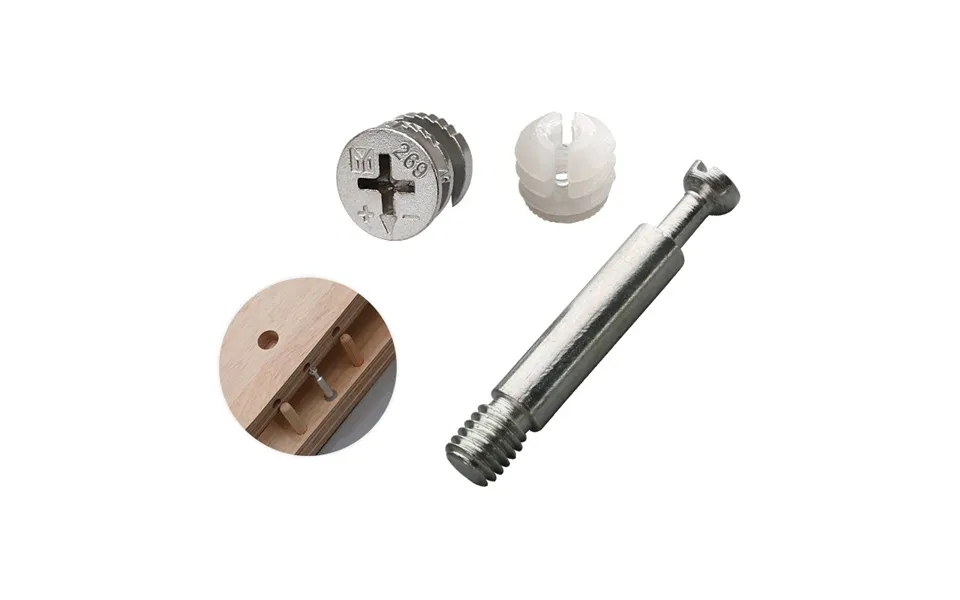 Wnew 20pcs 3-in-1 Screw Furniture Connector Fixer Eccentric Wheel Nut Connection For Dowel Jig Wardrobe Link Connection