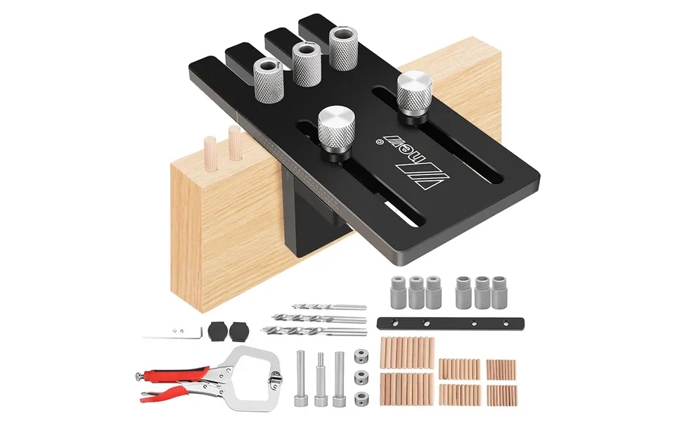 Wnew Doweling Jig Kits Aluminum Alloy Hole Drill Guide Punch Locator Dowel Cabinet Hardware Jig For Diy Woodworking Proj