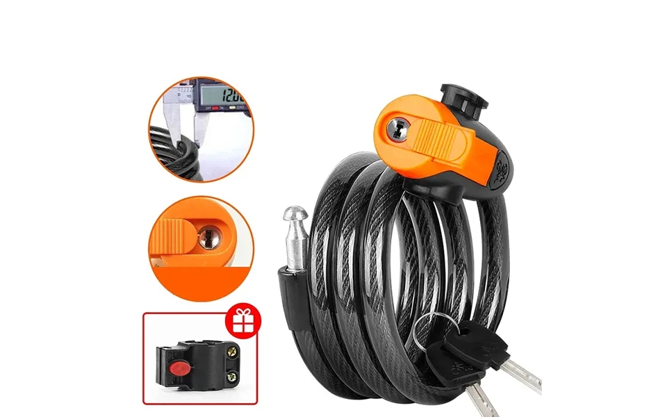 Xanes Anti-thief Key Bike Lock 1.2m Length Steel Alloy Tough Protection Waterproof Portable Bicycle Lock For Mtb Bicycle