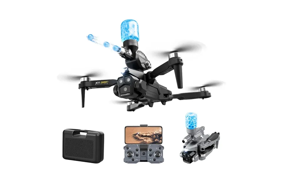 Xkj K11 Max Three Camera Wifi Fpv Esc 3 Lens With Water Bombs Launcher Optical Flow Positioning Brushless Foldable Rc Dr