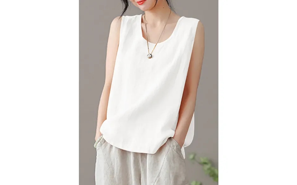 Zanzea Plus Size Womens Tank Top Solid Crew Neck Sleeveless Casual Women Tanks