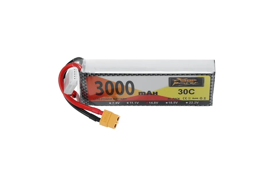 Zop Power 14.8v 3000mah 30c 4s Lipo Battery Xt60 Plug For Rc Drone
