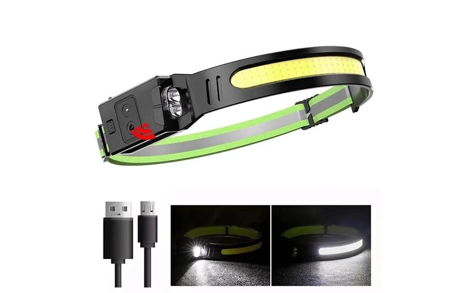 Ztto 350lm Cob Wave Sensor Smart Led Headlamp With Usb Rechargeable Battery Yellow Blue Aux Light Waterproof Head Lamp F