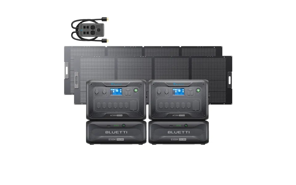 Bluetti 2*ac300 2*b300 1*p030a Home Battery Backup Power - Grid-tied Whole Home Battery Backup