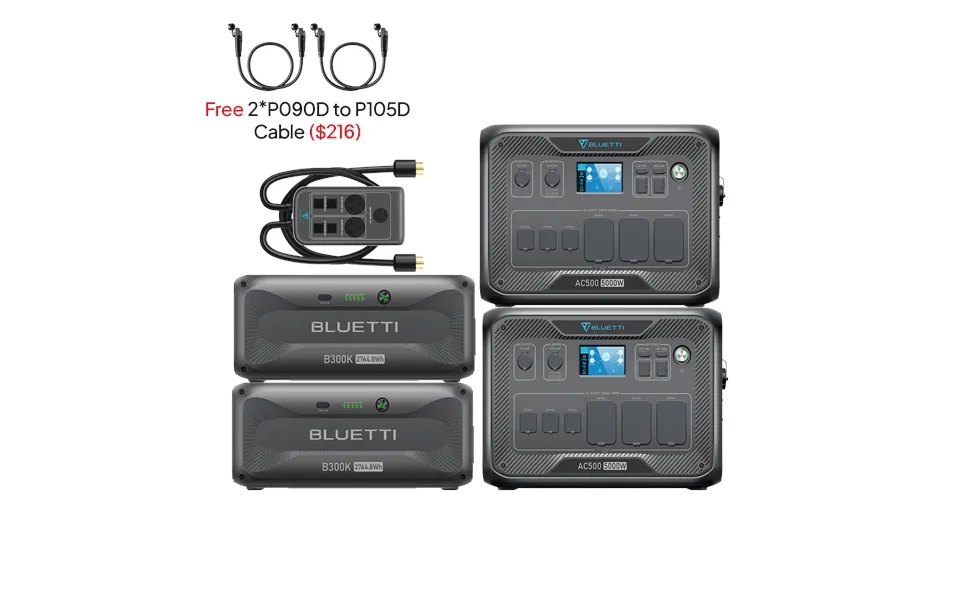 Bluetti 2*ac500 2*b300k P030a Whole-home Battery Backup Power 5000w Pure Sine Wave Inverter