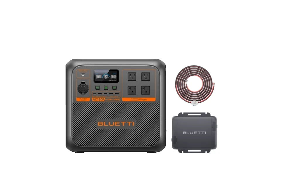 Bluetti Ac180p Solar Portable Power Station 1,800w 1,440wh - Ac180p Charger 1 1,800w 1,440wh,560w Alternator Charger
