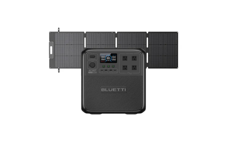Bluetti Pioneer Md Ac180t Portable Power Station 1,800w,1433wh - Ac180t 200w Solar 1800w,1433wh,200w Solar Kit