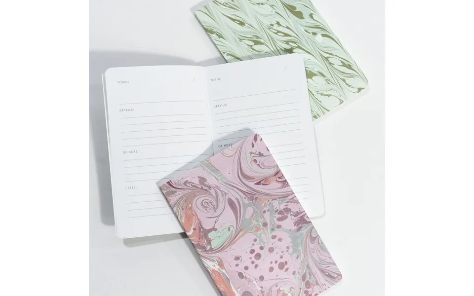 Set Of 3 Pocket Journals - Decorative Marble