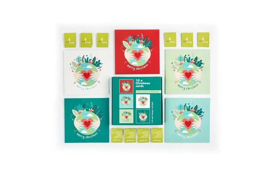 10 Recycled Christmas Cards - 10 Trees Planted Fsc Style Eco Earth