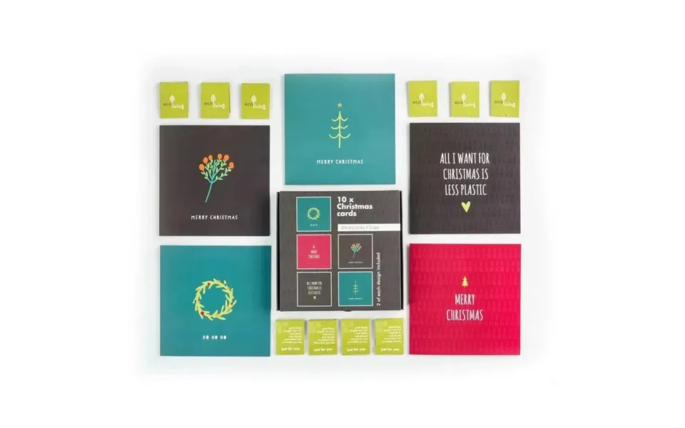 10 Recycled Christmas Cards - 10 Trees Planted Fsc Style Minimalist