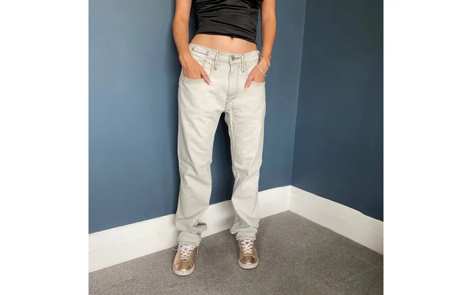 513 Levis Skinny Trousers - 31w Uk 12 Grey Cotton