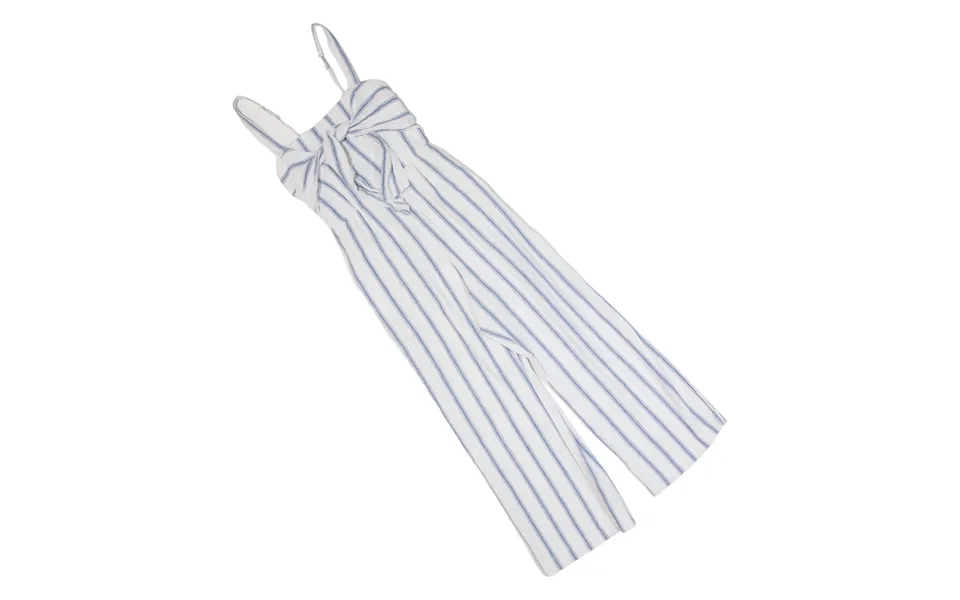 Abercrombie & Fitch Womens Jumpsuit Blue Striped Straight Linen Xs