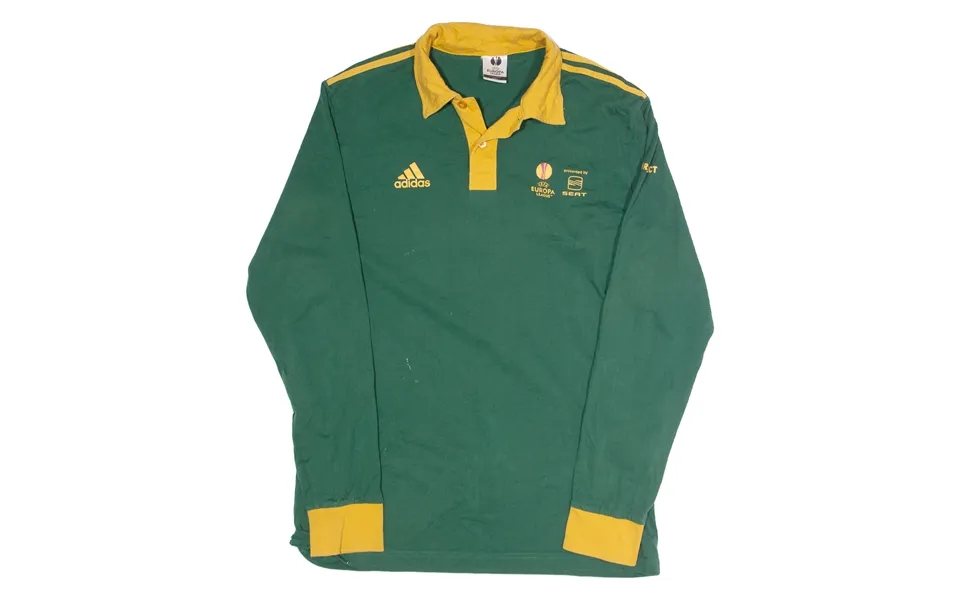 Adidas Uefa Europa League Dublin 2011 Mens Polo Shirt Green Long Sleeve L